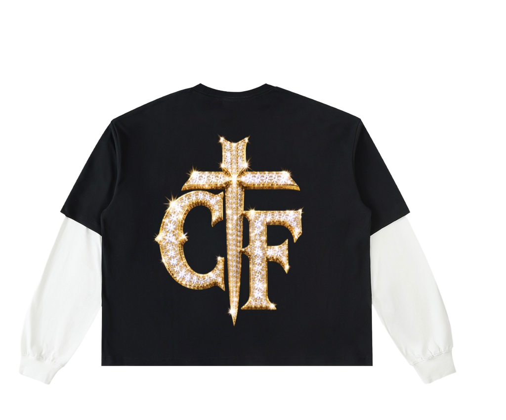Christ Followers Clothing Co. – Championship Ring Layered Sleeve Sweatshirt